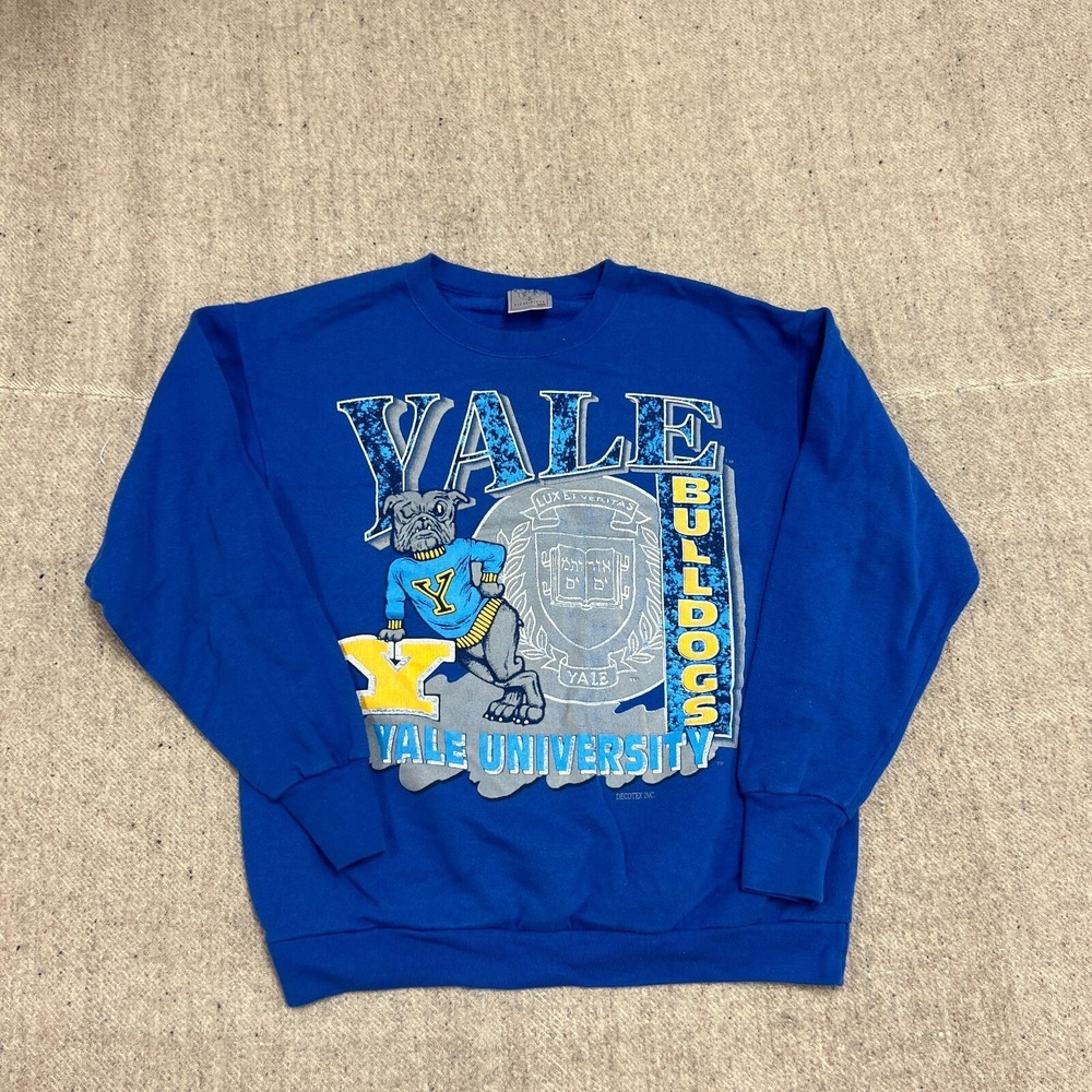 Vintage Yale‎ Bulldogs Sweatshirt Mens Large Blue 1990s University